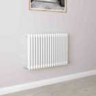 AICA Bathrooms Horizontal Traditional Cast Iron Style Radiator 600x830mm 2 Column White