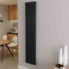AICA Bathrooms Vertical Traditional Cast Iron Style Radiator 1800x380mm 2 Column Black