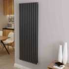 AICA Bathrooms Vertical Oval Column Radiator Central Heating Rad 1600x590mm Double Anthracite