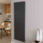 AICA Bathrooms Vertical Oval Column Radiator Central Heating Rad 1800x590mm Double Anthracite
