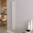 AICA Bathrooms Vertical Oval Column Radiator Central Heating Rad 1600x236mm Single White