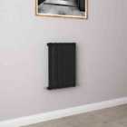 AICA Bathrooms Horizontal Flat Panel Radiator Central Heating Rad 600x408mm Single Black