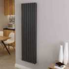 AICA Bathrooms Vertical Oval Column Radiator Central Heating Rad 1600x472mm Double Anthracite