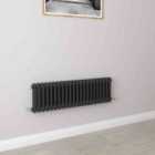 AICA Bathrooms Horizontal Traditional Cast Iron Style Radiator 300x1010mm 2 Column Black