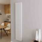 AICA Bathrooms Vertical Oval Column Radiator Central Heating Rad 1800x354mm Double White