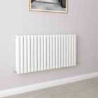 AICA Bathrooms Horizontal Oval Column Radiator Central Heating Rad 600x1180mm Double White
