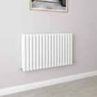 AICA Bathrooms Horizontal Oval Column Radiator Central Heating Rad 600x1003mm Double White