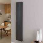 AICA Bathrooms Vertical Oval Column Radiator Central Heating Rad 1800x472mm Double Anthracite