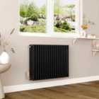 AICA Bathrooms Horizontal Traditional Cast Iron Style Radiator 600x830mm 4 Column Black