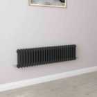 AICA Bathrooms Horizontal Traditional Cast Iron Style Radiator 300x1190mm 2 Column Black