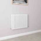 AICA Bathrooms Horizontal Oval Column Radiator Central Heating Rad 600x767mm Single White