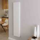 AICA Bathrooms Vertical Oval Column Radiator Central Heating Rad 1600x354mm Double White