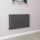 AICA Bathrooms Horizontal Oval Column Radiator Central Heating Rad 600x1003mm Single Anthracite
