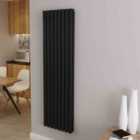 AICA Bathrooms Vertical Oval Column Radiator Central Heating Rad 1600x427mm Double Black
