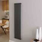 AICA Bathrooms Vertical Oval Column Radiator Central Heating Rad 1600x354mm Single Anthracite