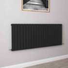 AICA Bathrooms Horizontal Flat Panel Radiator Central Heating Rad 600x1428mm Single Black