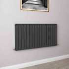 AICA Bathrooms Horizontal Flat Panel Radiator Central Heating Rad 600x1156mm Double Anthracite