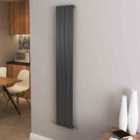 AICA Bathrooms Vertical Flat Panel Radiator Central Heating Rad 1600x272mm Single Anthracite