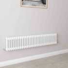 AICA Bathrooms Horizontal Traditional Cast Iron Style Radiator 300x1460mm 2 Column White