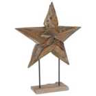 vidaXL Christmas Star Brown 60 x 5 x 75 cm Solid Teak Wood