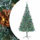 vidaXL Artificial Christmas Tree with Stand, Blue Balls Green 210 cm PVC and Steel