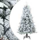 vidaXL Artificial Hinged Christmas Tree Snow Flocked Green and white 120 cm