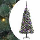 vidaXL Artificial Pre-lit Christmas Tree with Lilac Ball Set Green 120 cm