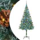 vidaXL Artificial Christmas Tree with Stand, Blue Balls Green 180 cm PVC and Steel