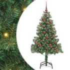 vidaXL Christmas Tree with 150 LEDs, Red Balls with Stand Green 150 cm PVC