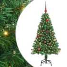 vidaXL Artificial Christmas Tree with 150 LEDs with Stand, Multicolour Balls Green 150 cm