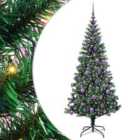 vidaXL Artificial Pre-lit Christmas Tree with Lilac Balls Green 180 cm PVC and Metal