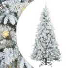 vidaXL Artificial Hinged Christmas Tree with White Balls Snow Flocked Green 240 cm PE and PVC