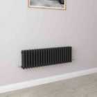 AICA Bathrooms Horizontal Traditional Cast Iron Style Radiator 300x1010mm 3 Column Black