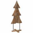 vidaXL Christmas Tree with Stand Brown 150 x 58 cm Solid teak wood