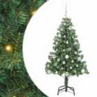 vidaXL Christmas Tree with 150 LEDs, Silver Balls with Stand Green 150 cm PVC