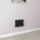 AICA Bathrooms Horizontal Traditional Cast Iron Style Radiator 300x425mm 2 Column Black
