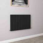 AICA Bathrooms Horizontal Flat Panel Radiator Central Heating Rad 600x884mm Double Black