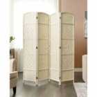 Beliani 4 Panel Room Divider LAPPAGO Light Beige 163 cm 170 cm