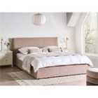 Beliani Ottoman Bed Boucle LAVAUR 160 x 200 cm (EU King Size) Taupe