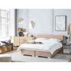 Beliani Divan Bed Fabric PRESIDENT 160 x 200 cm (EU King Size) Beige
