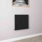 AICA Bathrooms Horizontal Flat Panel Radiator Central Heating Rad 600x612mm Double Black