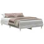 vidaXL Bed Frame No Mattress Grey Sonoma 135X190 cm Double Engineered Wood