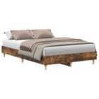 vidaXL Bed Frame No Mattress Smoked Oak 120X190 cm Small Double Engineered Wood