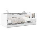vidaXL Daybed With Drawers Without Mattress White 100X200 cm
