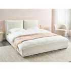 Beliani Bed Velvet BAJONNA 160 x 200 cm (EU King Size) Off-White