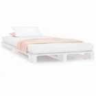 vidaXL Pallet Bed White 90X200 cm Solid Wood Pine