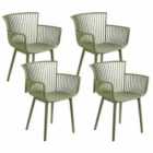 Beliani Set Of 4 Garden Chairs Pesaro Green