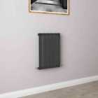 AICA Bathrooms Horizontal Flat Panel Radiator Central Heating Rad 600x408mm Single Anthracite