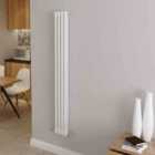 AICA Bathrooms Vertical Traditional Cast Iron Style Radiator 1500x200mm 2 Column White