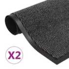Dust Control Mats 2 Pieces Rectangular Tufted 60X90Cm Anthracite